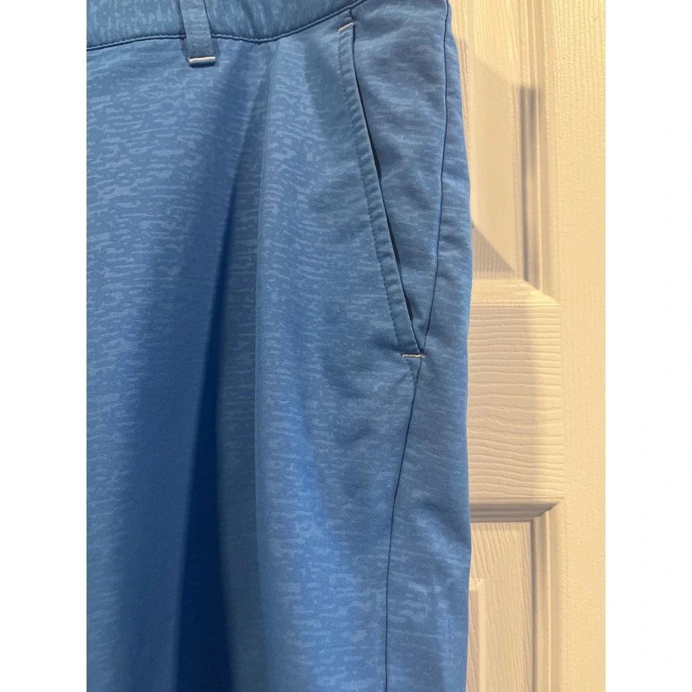 Adidas Golf Mens Blue‎ Marl Performance Shorts Size 36 Textured Flat Front